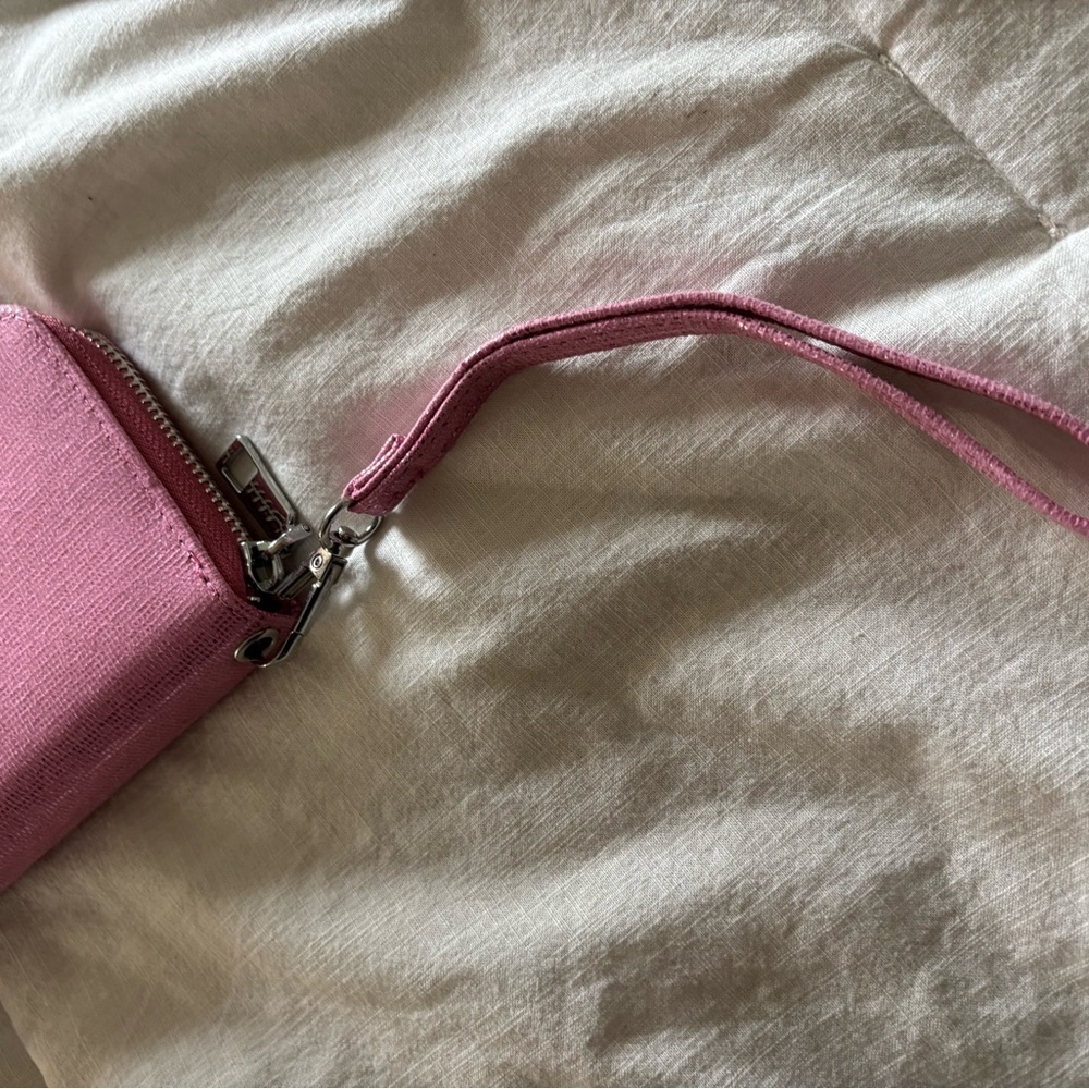 (Boutique) Pink Canvas Wristlet Wallet - Picture 5 of 7